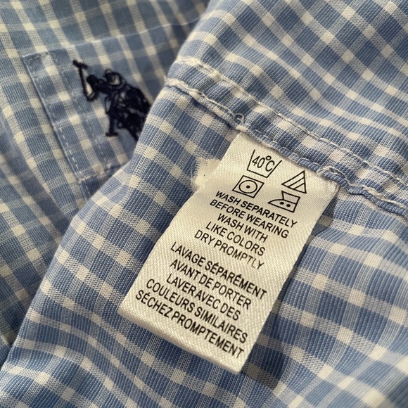 US Polo Association Casual Button Down - Men’s 16 34/35 Blue White - Picture 7 of 7